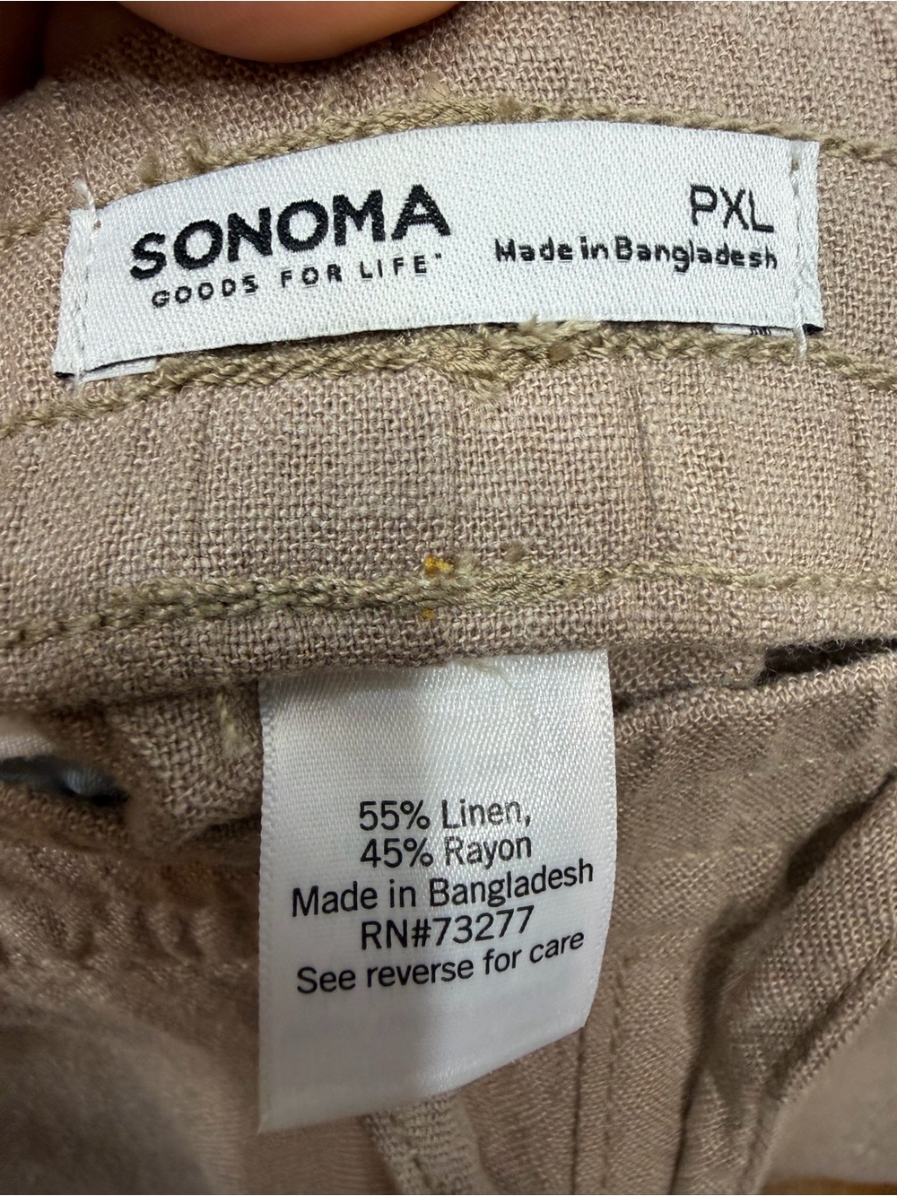 Sonoma Beige Wide-Leg Drawstring Crop Pants - Picture 10 of 11